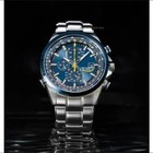 Men s Blue Dial Chronograph Watch Stainless Steel Sports Luxury Wristwatch