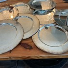 Lot Of 8 Godinger Silver Art Co  Ltd  Silver Plated Charger Plates 11 5    Vguc