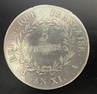 Rare -france An Xi 5 Francs Bonaparte Premier Consul Silver Coin Km 636 0 9 Fine