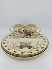 Fred Roberts Western Plates   Mugs Set   Mid-century Covered Wagon Dinnerware