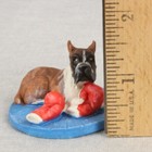 Boxer Dog Figurine Applause 1989 Boxing Gloves Mini 2 Inch Hand-painted Plaster