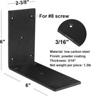 4 Pack 6  Black Steel L Angle Bracket For 4x4 Post  Heavy Duty Corner Brace