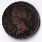 Province Of Nova Scotia 1856 1 2c One Copper Half Penny Queen Victoria  3