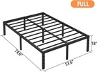 Full Bed Frame 18 Inch  Heavy Duty Metal Platform With Storage  Black