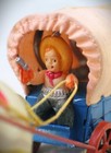 Vintage Wind Up Celluloid   Tin Covered Wagon Toy   Made In Occupied Japan