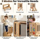 Foldable Toddler Step Stool 2-tier Adjustable Height Chalk Whiteboard Tower