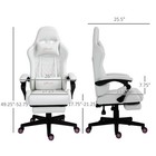 Racing Gaming Chair W  Padded Arms  Pu Leather Gamer Recliner Home Office White