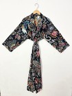 Hand Block Print Kimono Robe  Cotton Bathrobe  Lightweight Cotton Robe 