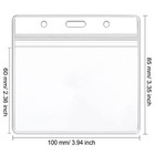 50 Pcs Clear Badge Holder Horizontal Id Card Holder Waterproof Plastic Name Tag