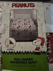 Peanuts Snoopy Christmas Reversible Quilt Full queen 88x92 Holiday Bedding