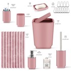 Imavo Pink 23 Piece Bathroom Accessories Set With Shower Curtain