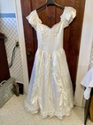 Vtg 80   s Jessica Mcclintock Full Skirt   Lace Bridal Dress White Sz 15 Usa Made