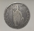 1835 Peru 8 Reales  Standing Libery Huge Large Silver Coin Lima Mint Mm