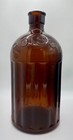 Big Amber Poison Bottle Half Gallon 9  Tall Glass Paneled Jar Awesome Display 