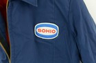 Vintage Sohio Oil   Gas Men s Medium Blue Service Jacket - Sohio Patch - Stripe