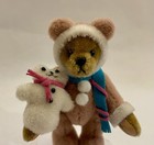 Vintage Miniature Artist Jointed Teddy Bear Snow Outfit 3    Tina Richardson