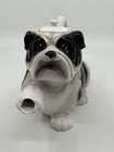 Vintage Ceramic Bulldog Teapot Black   White Dogs Silvestri Animal Figures