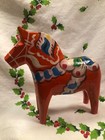Vintage Dala Horse  G A Olson  Folk Art  Hand Carved   Painted  Sweden