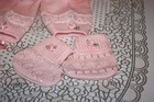 Pretty Delicate Knit Baby Doll Outfit Pink For Reborn Or Newborn Infant Baby