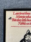 B  Kliban Vtg Kliban Cat Framed Wall Art Terry Cloth    love To Eat Them Mousies    