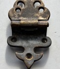 Vintage Antique Ornate Cast Brass Oak Ice Box Door Hinge Offset