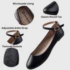 Alpine Swiss Calla Women Ballet Flats Round Toe Ankle Strap Flat Shoes