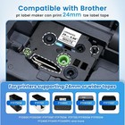 5pack 24mm Tz 251 Tze251 Black On White Label Tape For Brother P-touch Pt2730