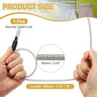 3 16  Dia 1ft Security Cable Lock Vinyl Coated Steel With Double Loop Clear