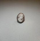 Antique 1920s Estate Real Shell Cameo Ring 800 Silver Lady Woman Girl Face Sz5 5