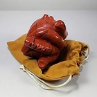Red Jasper Anatomical Heart  Hand Carved Gemstone  Oddities Decor