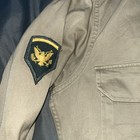 Vintage 1950s Us Army Korean War Khaki Beige Long Sleeve Button-up Shirt M