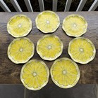 70   s Lemon Plates Scalloped Edge Retro Style Set Of 8
