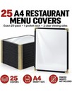 25 Pack A4 Restaurant Menu Covers 1 Pocket Double-sided Clear Pvc