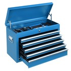 Blue Tool Chest Steel Tool Storage Box With 5 Drawers   Locking System   Keys
