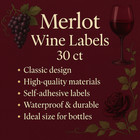 Ld Carlson Merlot Wine Labels 30 Ct
