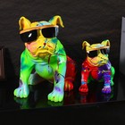 Cool Colorful Resin Dog Figurine With Glasses  Home Display Table Decor Craft