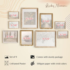 Set 9 Vintage Art Wall Decor - French Country Gallery Wall Art  Sketch Poster La