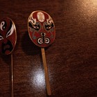 Unique Vintage Asian Kabuki Mask Bookmarks Lot Of 6 