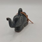 Vintage Pottery Elephant Ornament 3 5  Unique Signed