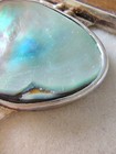 Vintage Hob Sterling Silver 925 Abalone Tiger s Eye Pearl Pendant Large Mexico