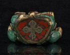 4 8  tibet Bronze Inlay Turquoise Ganesh Lord Ganesha Elephant God Buddha Statue