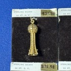 4 Vtg 1982 Worlds Fair Sunsphere Charms Sterling Silver Knoxville 24k Gold Fill