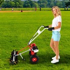 1 7hp Gas Power Walk Behind Tractor Dirt Snow Sweeper Broom Driveway Walkway Usa