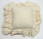 Miniature Doll Bed 2  Ruffle Pillow With Lace Trim   Ivory   9  X 9 