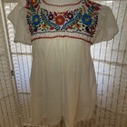 Colorful Traditional Hand Embroidered Mexican Peasant Blouse Size S