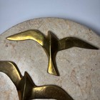 Vintage Graduating Brass Bird Wall Art Set Of 3 Gold Mcm Flying Birds Seagull