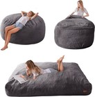 Giant Bean Bag Chair Bed For Adults  Convertible Beanbag Folds From Lazy Chai   