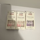 Kiss Voguish Fantasy Press-on Nails Lot Of 3 Medium 28ct Each Glue Floral