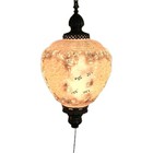 Vintage Mid-century Hanging Swag Lamp Grape Pattern Glass Globe 25    Pull Chain