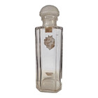 Vintage French Houbigant Glass Bottle Jasmin Eau De Toilette W Carved Stopper
